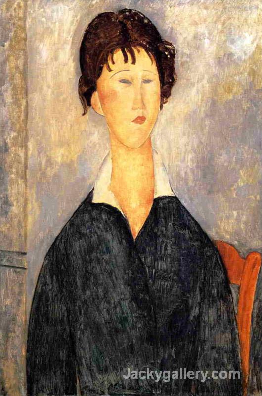 Portrait of a Woman with a White Collar by Amedeo Modigliani paintings reproduction